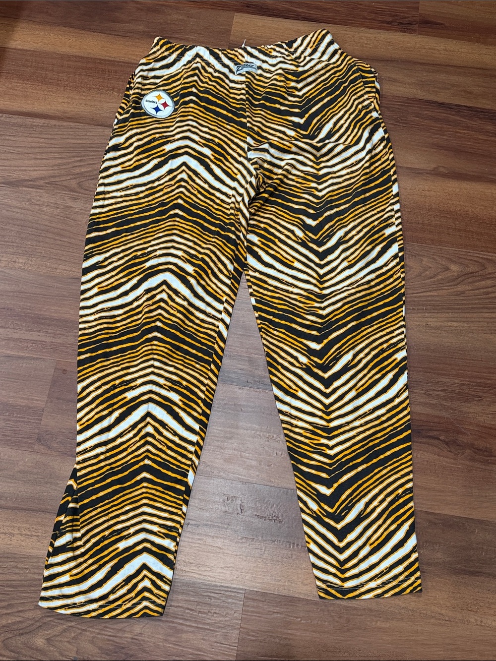 Pittsburgh Steelers Zubaz NFL Tiger strip crazy pants 2XL
